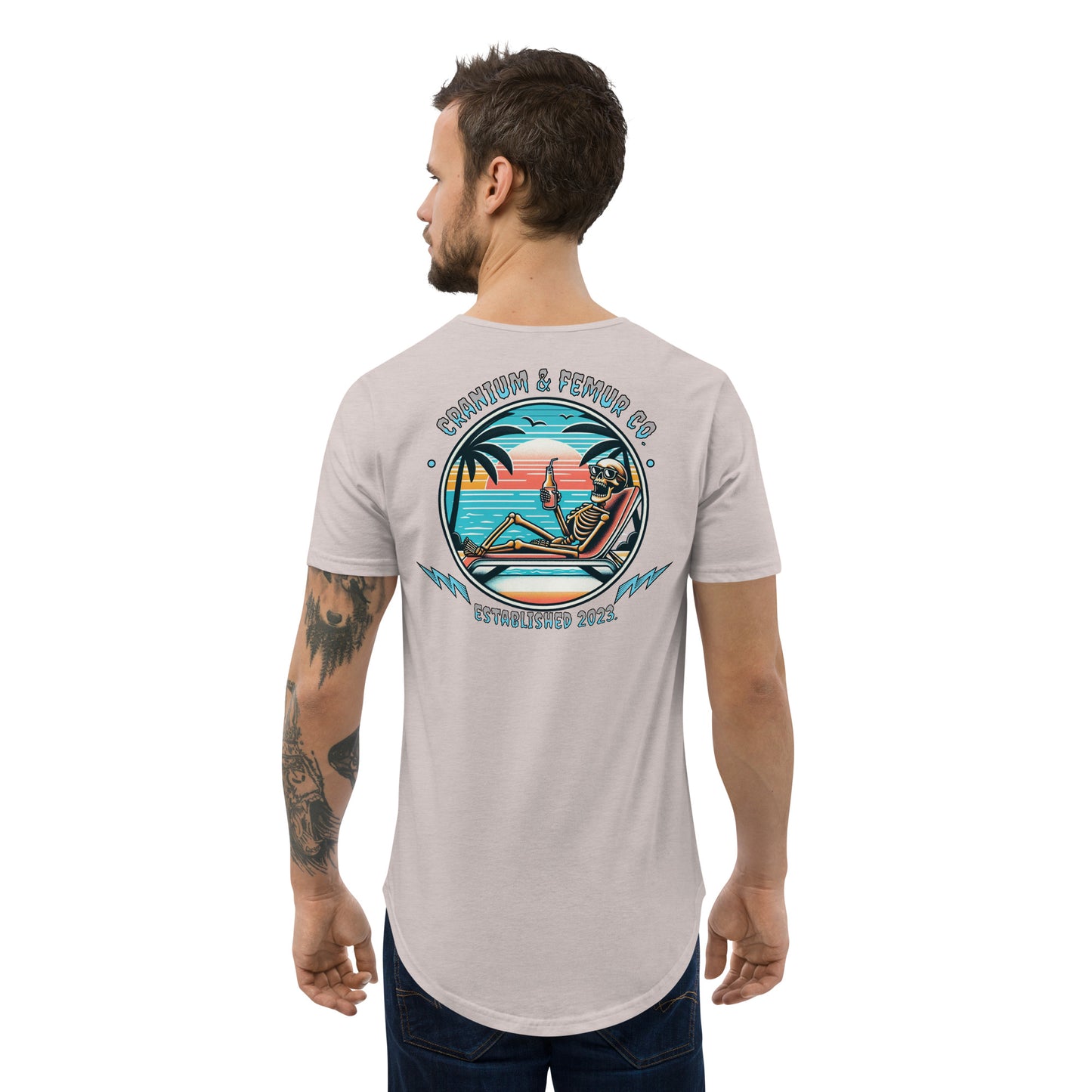 Skeleton’s Vacation T-Shirt Curved Hem Cranium & Femur Co.