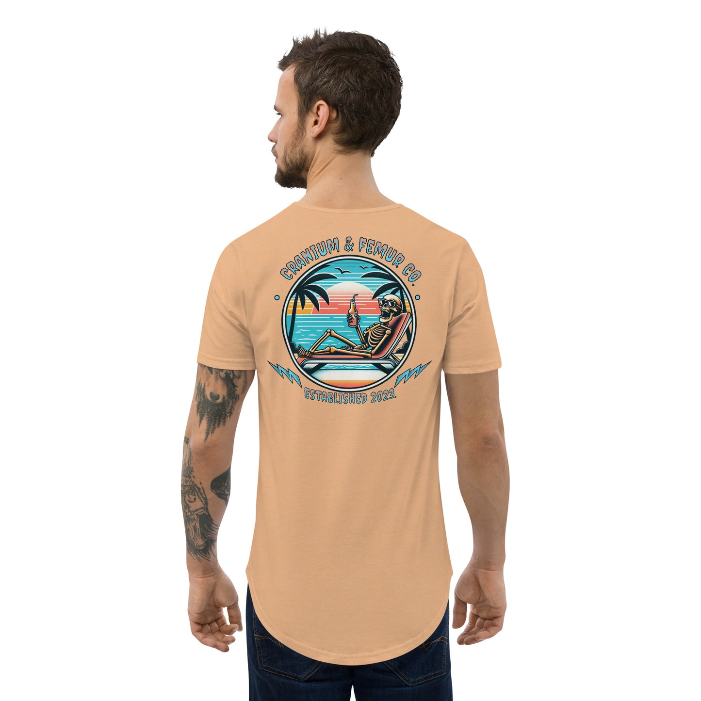 Skeleton’s Vacation T-Shirt Curved Hem Cranium & Femur Co.