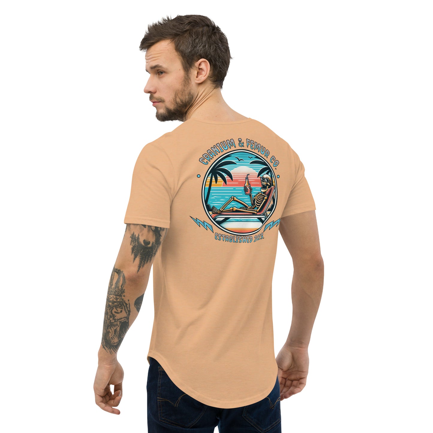 Skeleton’s Vacation T-Shirt Curved Hem Cranium & Femur Co.