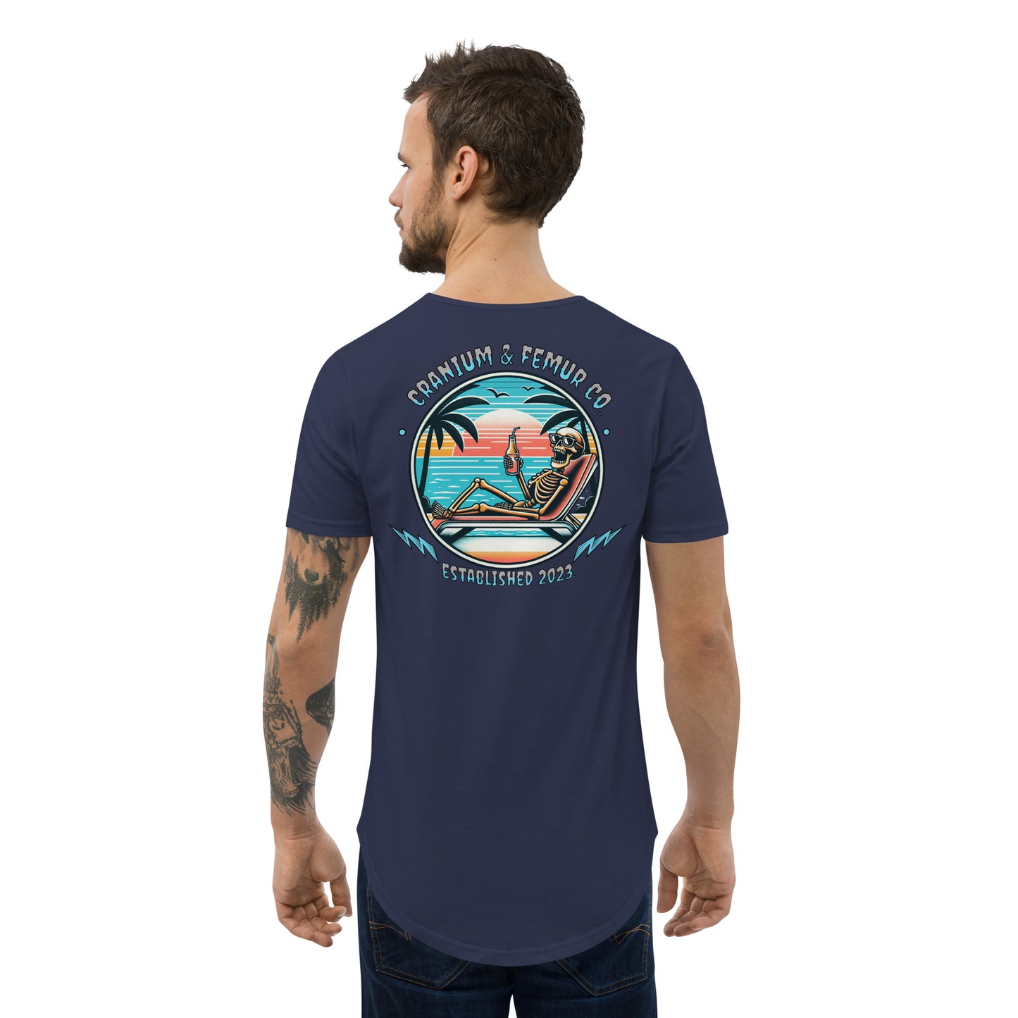Skeleton’s Vacation T-Shirt Curved Hem Cranium & Femur Co.