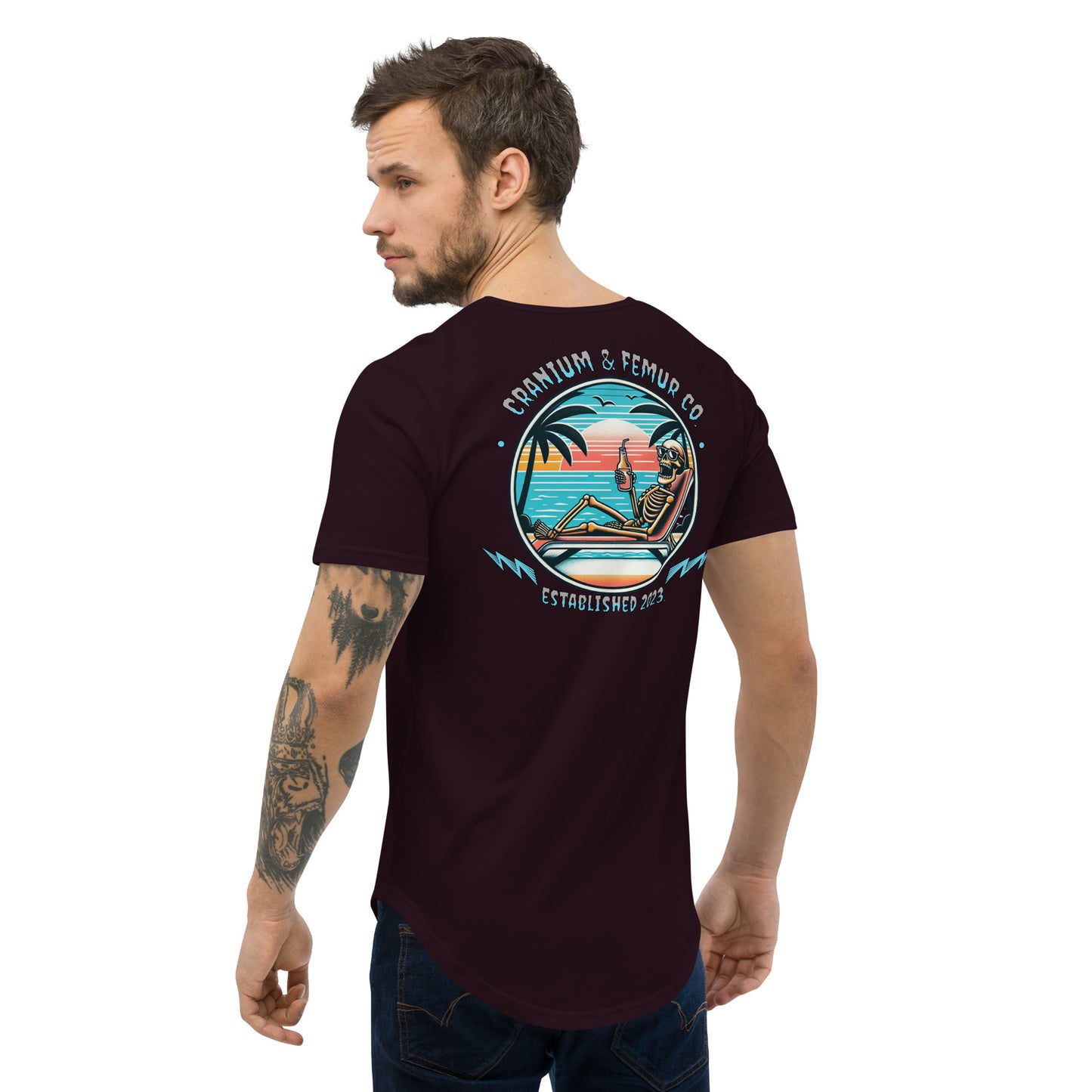 Skeleton’s Vacation T-Shirt Curved Hem Cranium & Femur Co.