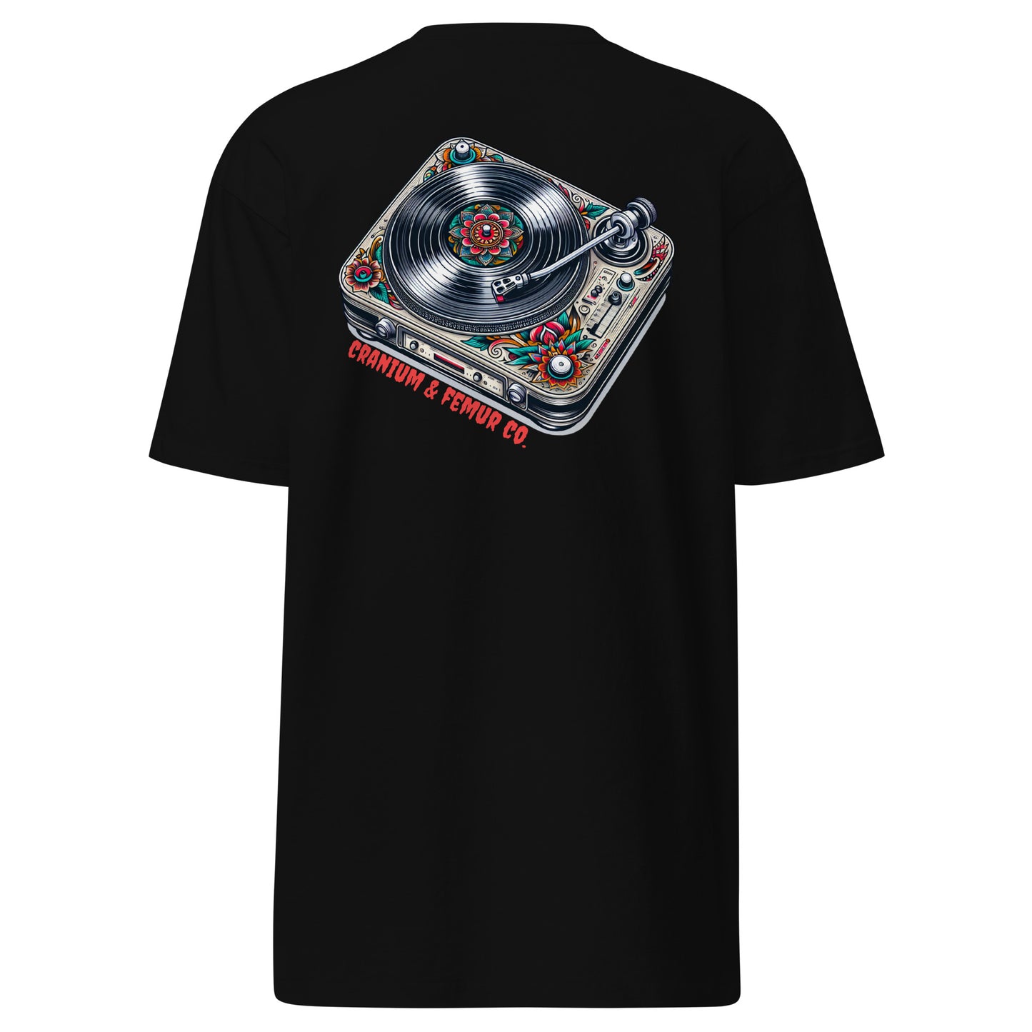 A Vinyl Record Cranium & Femur Co. T-shirt