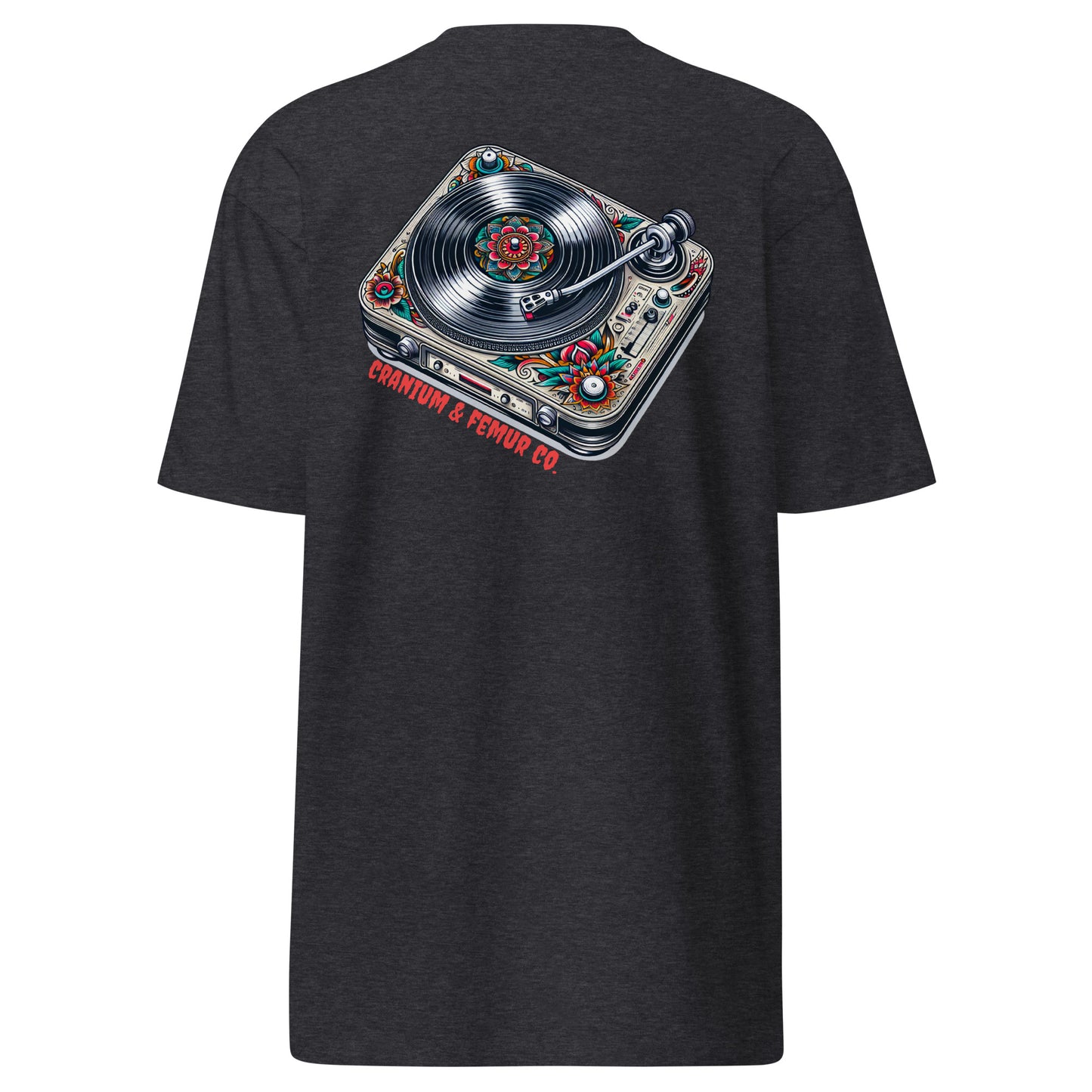 A Vinyl Record Cranium & Femur Co. T-shirt