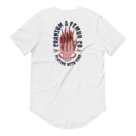 Playing with Fire curved hem T-Shirt Cranium & Femur Co.