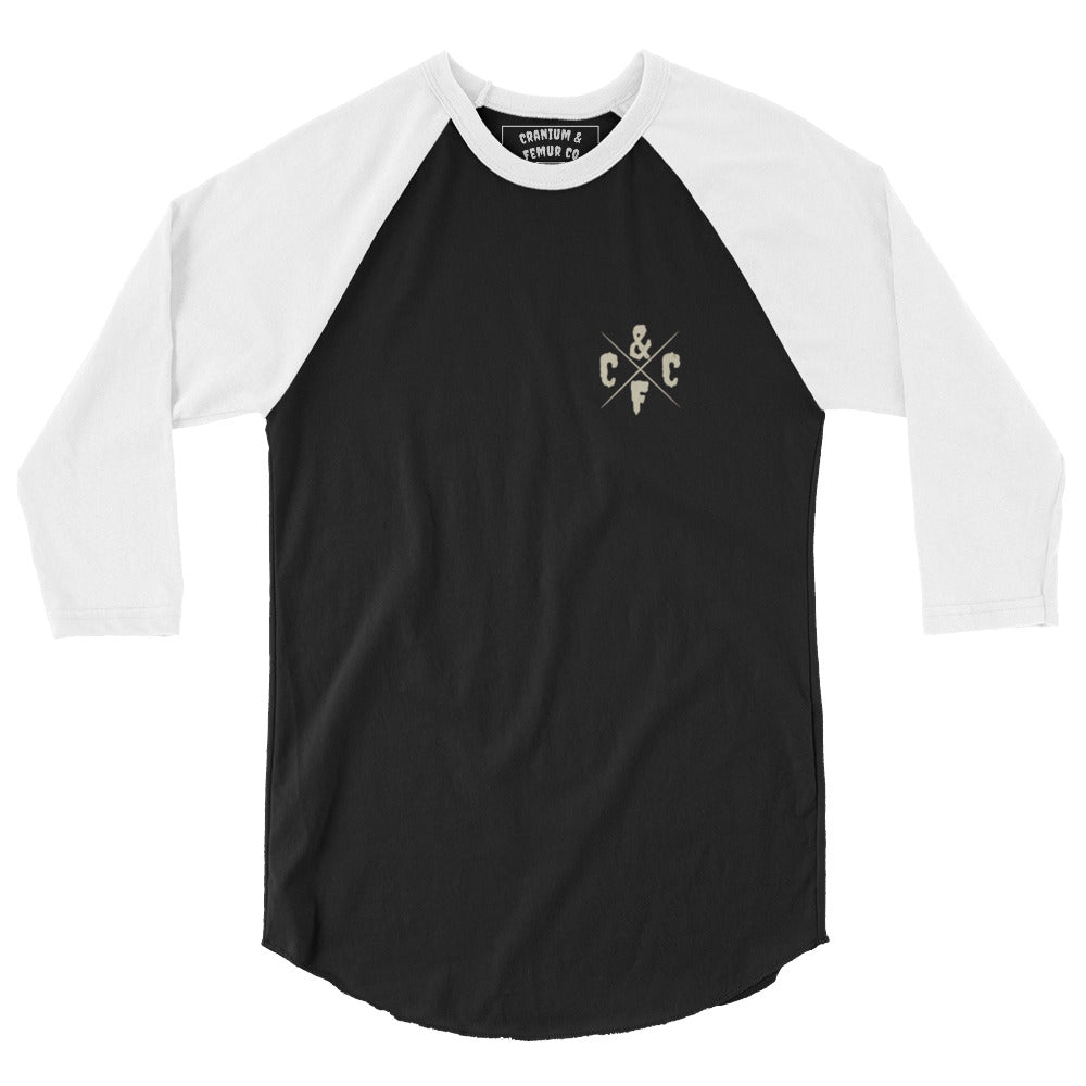 Raglan T-Shirt Cranium & Femur Co. Logo 3/4 Sleeve