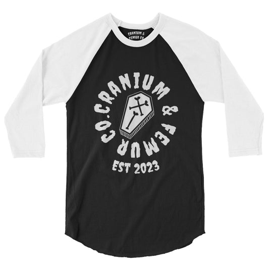 Raglan T-Shirt Cranium & Femur Co. Coffin 3/4 sleeve