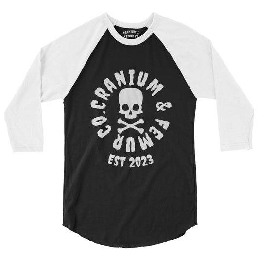 Raglan T-Shirt Cranium & Femur Co. Skull 3/4 Sleeve