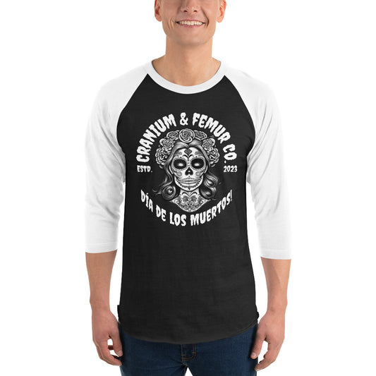 Dia De Los Muertos 3/4 Sleeve Raglan T-shirt Cranium & Femur Co.