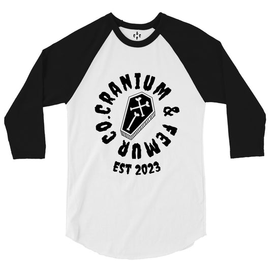 Raglan T-Shirt Cranium & Femur Co. Coffin 3/4 sleeve