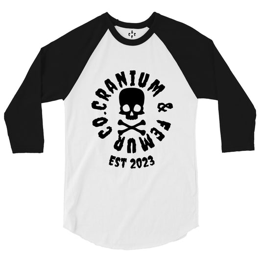 Raglan T-Shirt Cranium & Femur Co. Skull 3/4 sleeve