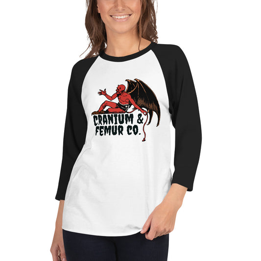 Devil Inside Cranium & Femur Co. 3/4 sleeve raglan T-Shirt