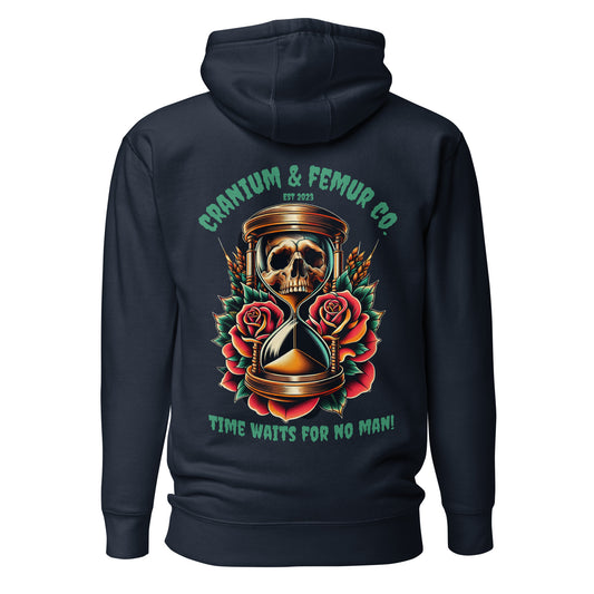 Time Waits for No Man Cranium & Femur Co. Hoodie